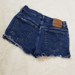 Levi's distressed hem jean denim shorts